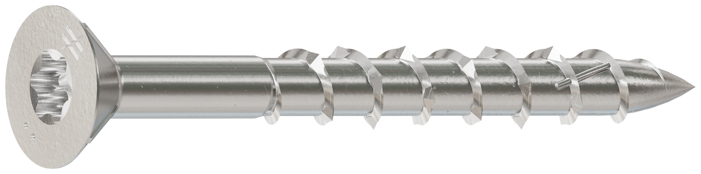 Simpson Strong-Tie S08162WP1 Deck-Drive™ DWP WOOD SS Screw — #8 x 1-5/8 in. T-20, Flat Head, Type 305 (1 lb.) (Pack of 10)