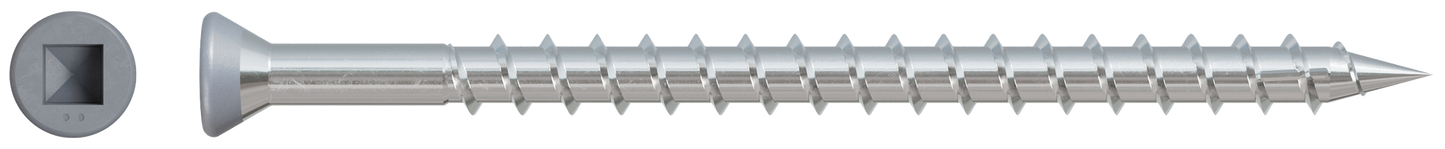 Simpson Strong-Tie DTH212S305GR04 Trim-Head Screw — Sharp Point (Collated) — #7 x 3 in. #2 SQ Type 305, Gray 04 (1000-Qty) (Pack of 100)