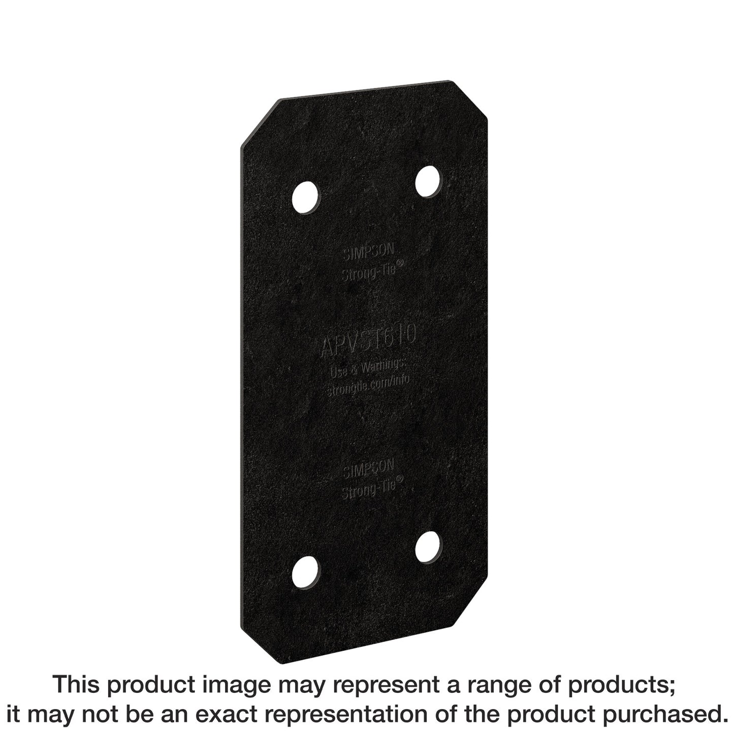 Simpson Strong-Tie APVST610 Outdoor Accents® Avant Collection™ 5 in. x 9-3/4 in. ZMAX®, Black Powder-Coated Strap for 6x (Pack of 1120)