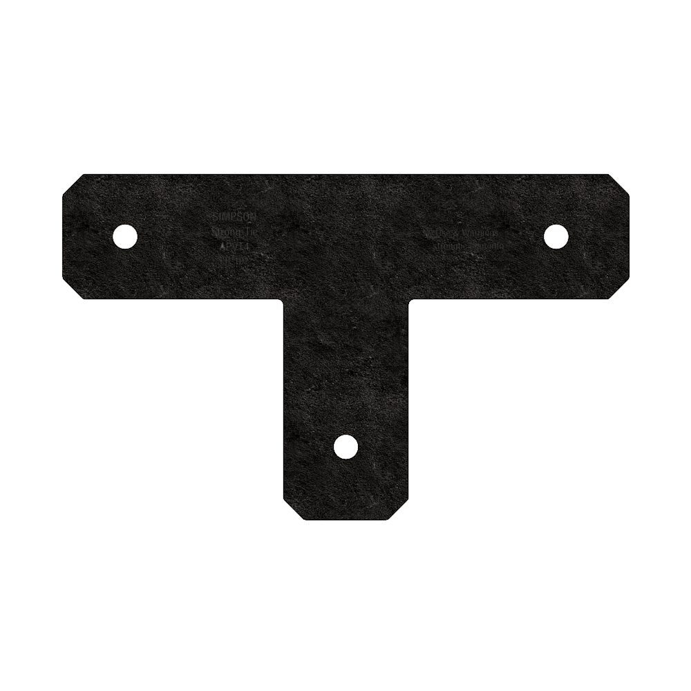 Simpson Strong-Tie APVT4 Outdoor Accents® Avant Collection™ ZMAX®, Black Powder-Coated T Strap for 4x4 (Pack of 8)