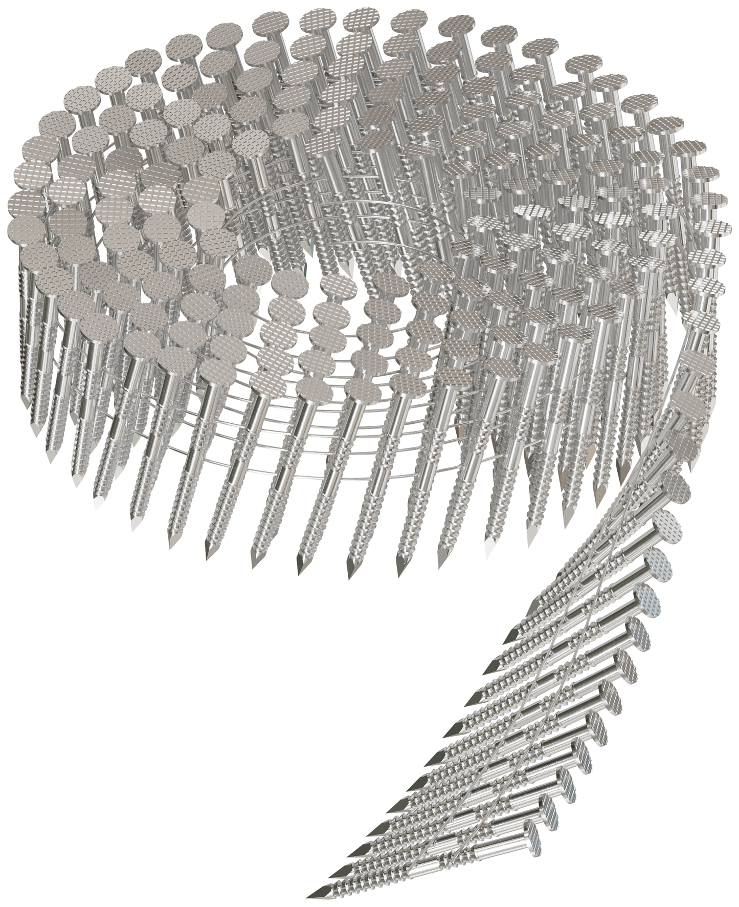 Simpson Strong-Tie S12A150PNB 15° Wire Coil, Full Round Head, Ring-Shank Decking/Framing Nail — 1-1/2 in. x .099 in. Type 304 (3600-Qty) (Pack of 90)