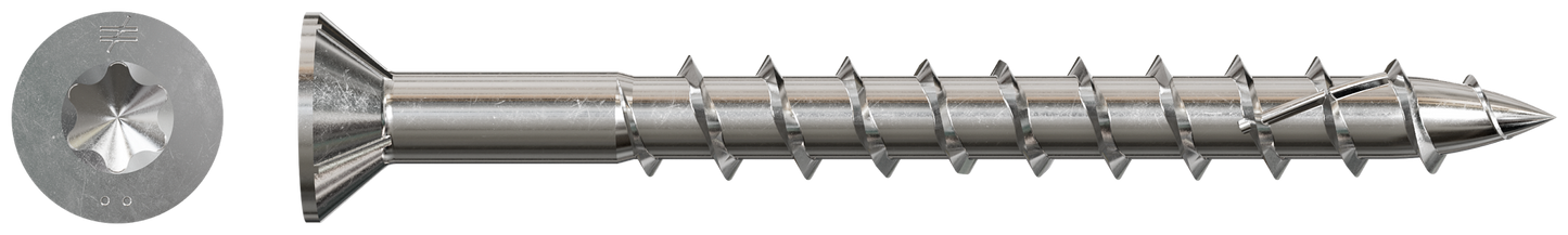 Simpson Strong-Tie SSDWP212S316 Deck-Drive™ DWP WOOD SS Screw (Collated) — #10 x 2-1/2 in. T25 6-Lobe Type 316 (1500-Qty)
