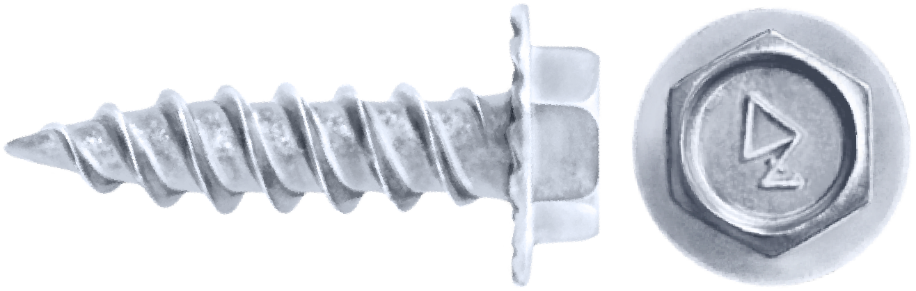 DAGGERZ SMCT08034WHT 8 x 3/4 unslotted hex washer head w/serrations sheet metal screws dagger-guard white