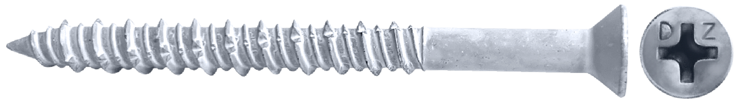 DAGGERZ CONCTF0316214WHTB 3/16 x 2-1/4 phillips flat concrete screws dagger-guard white