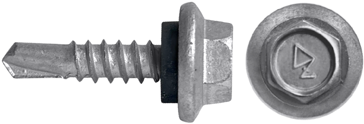 DAGGERZ FLGSD3CT14112 14 x 1-1/2 hex flange head self drill screws with rubber washer dagger-guard