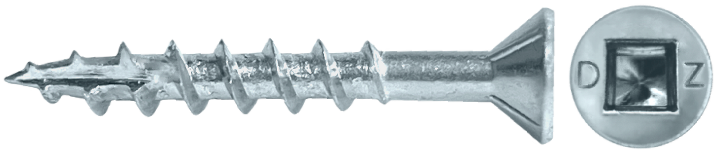 DAGGERZ DLFLSQZ08100 8 x 1 square flat w/nibs type 17 coarse wood screws zinc