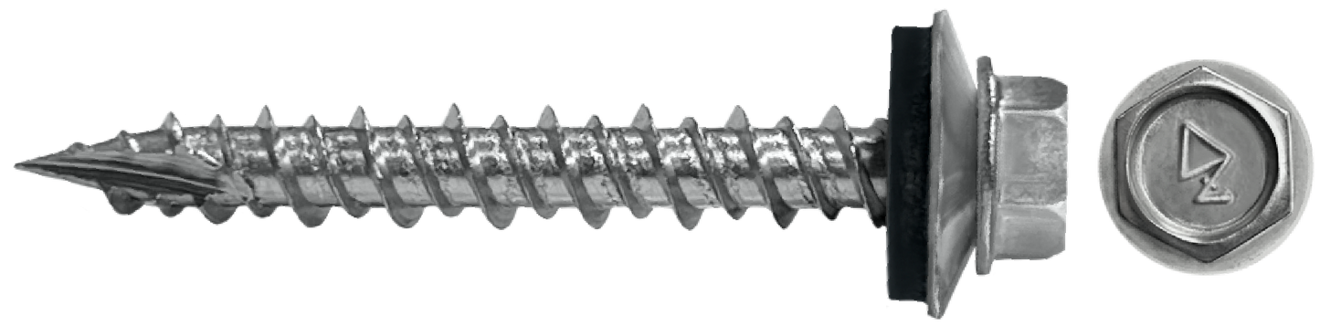 DAGGERZ DAGSSS10112T17 10 x 1-1/2 hex washer head type 17 screws with bonded washer 304 stainless steel