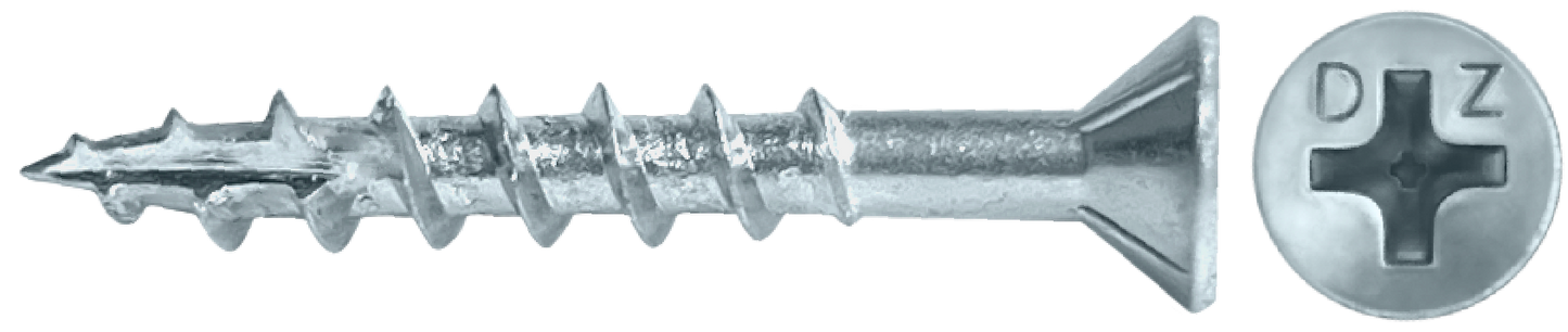 DAGGERZ DLFLPHZ081104** 8 x 1-1/4 phillips flat w/nibs type 17 coarse wood screws zinc