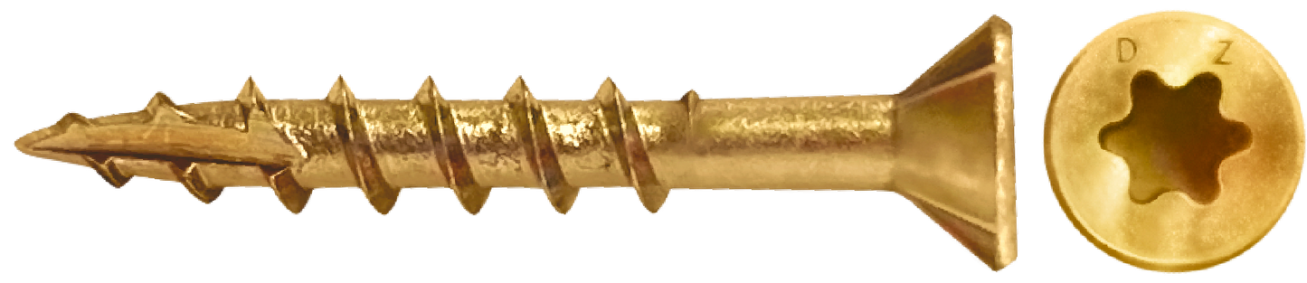 DAGGERZ DKSTY10312 10 x 3-1/2 star flat w/nibs type 17 deck screws yellow zinc