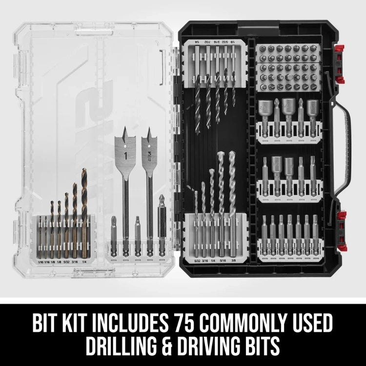 SKIL HD6280B-11 Brushless 20V Hammer Drill Kit, with 75-Pc. Drill & Drive Bit Set with Interlocking Case