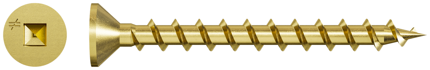 Simpson Strong-Tie WSCLT134S WSCLT Wood Screw (Collated) — #8 x 1-3/4 in. #2 Square, Flat Head, Yellow Zinc (2000-Qty) (Pack of 100)