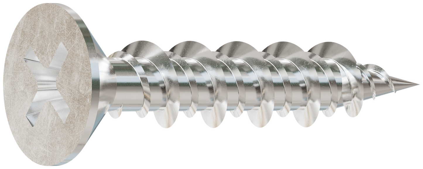 Simpson Strong-Tie T10J100FXC Marine Screw, Flat Head — #10 x 1 in. #2 Phillips Drive, Type 316 (100-Qty) (Pack of 5)