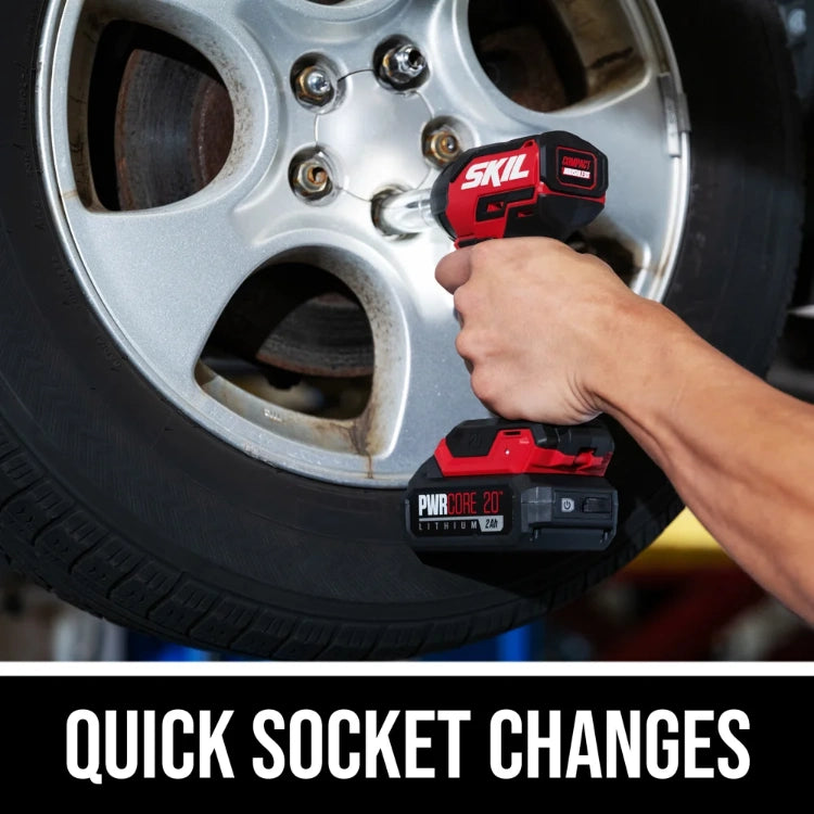 SKIL IW6739B-10 PWR CORE 20™ Brushless 20V 3/8 IN. Compact Impact Wrench Kit