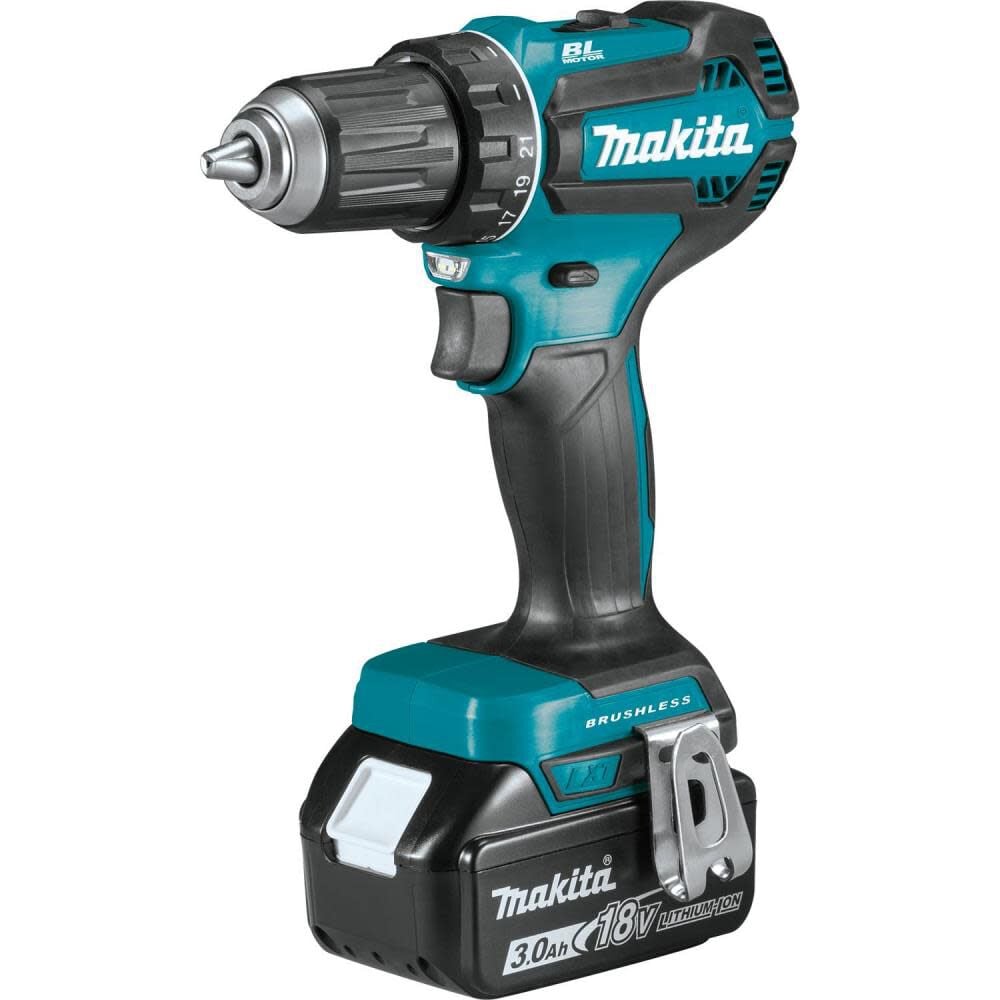 Makita XFD131X2 18V LXT® Lithium-Ion Brushless Cordless 2 Pc. Combo Kit, XFD13, DML186W, bag (3.0Ah)