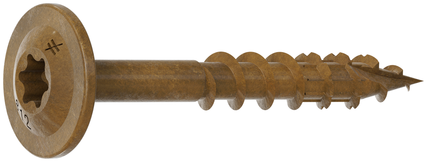 Simpson Strong-Tie CBT08114R300 Wafer-Head Construction Screw — #8 x 1-1/4 in. T20, Quik Guard®, Tan (300-Qty)