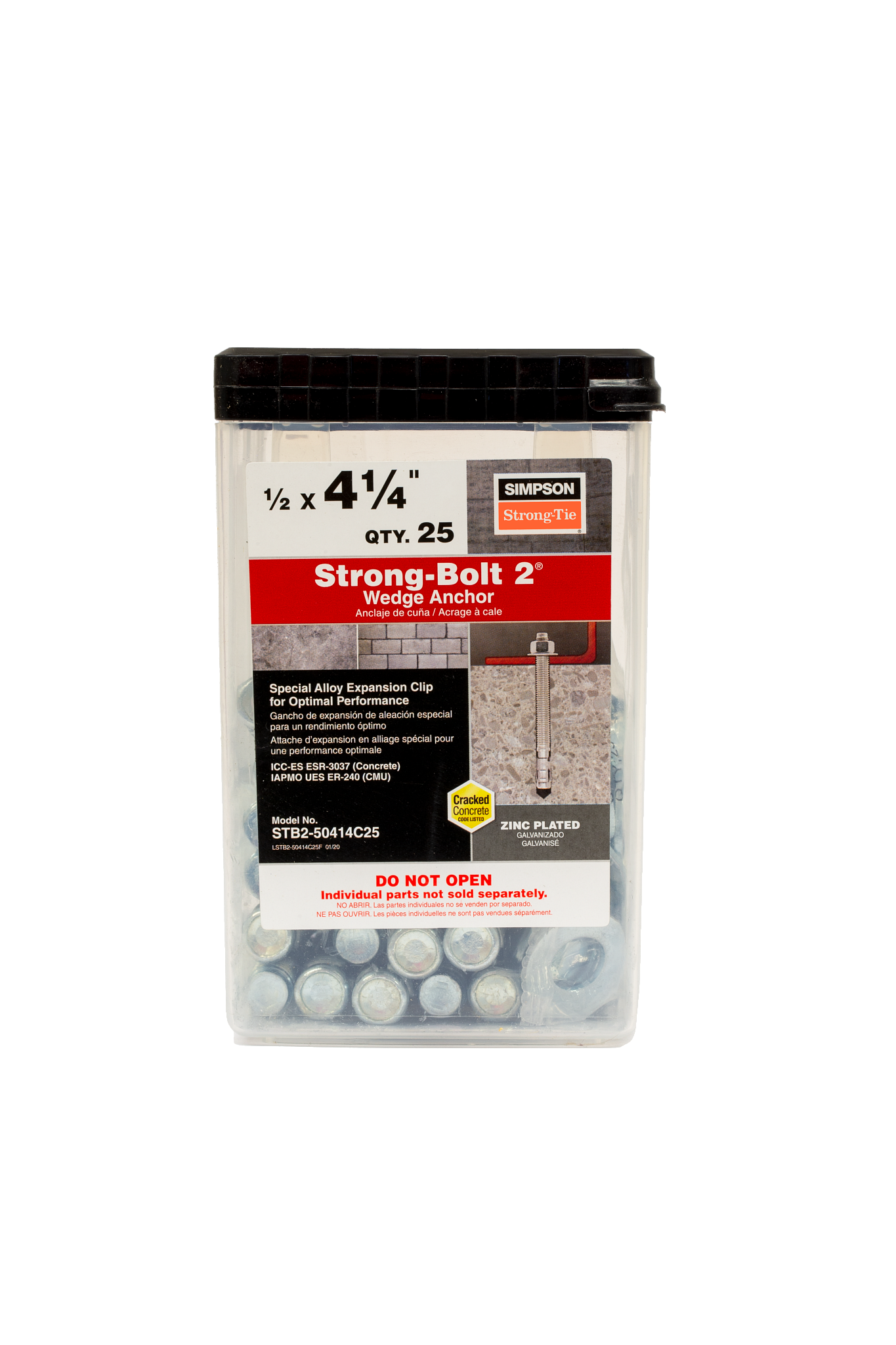 Simpson Strong-Tie STB2-50414 Strong-Bolt® 2 — 1/2 in. x 4-1/4 in. Wedge Anchor (25-Qty) (Pack of 4)