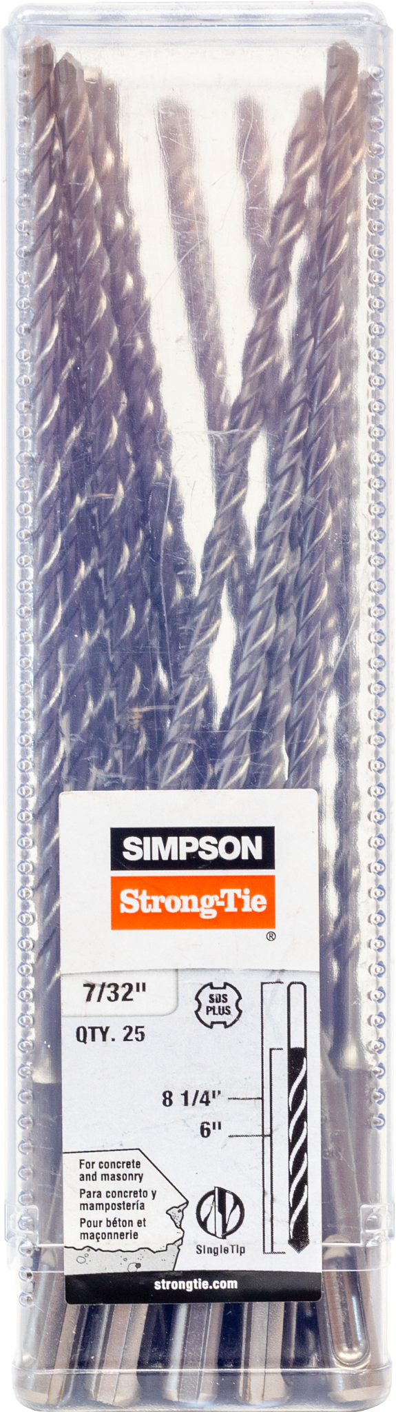 Simpson Strong-Tie MDPL02108-R25 7/32 in. x 8-1/4 in. SDS-plus® Shank Drill Bit (25-Qty)