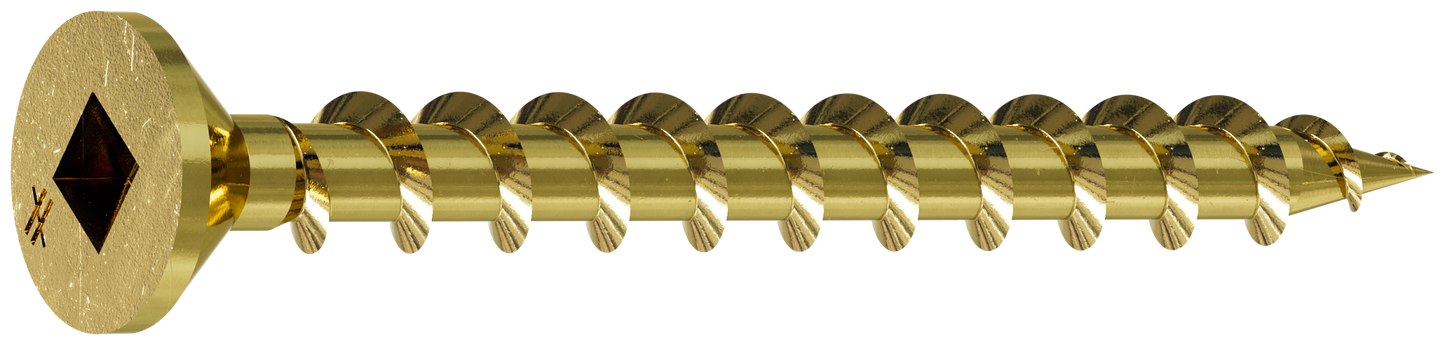 Simpson Strong-Tie WSCLT134S WSCLT Wood Screw (Collated) — #8 x 1-3/4 in. #2 Square, Flat Head, Yellow Zinc (2000-Qty) (Pack of 100)