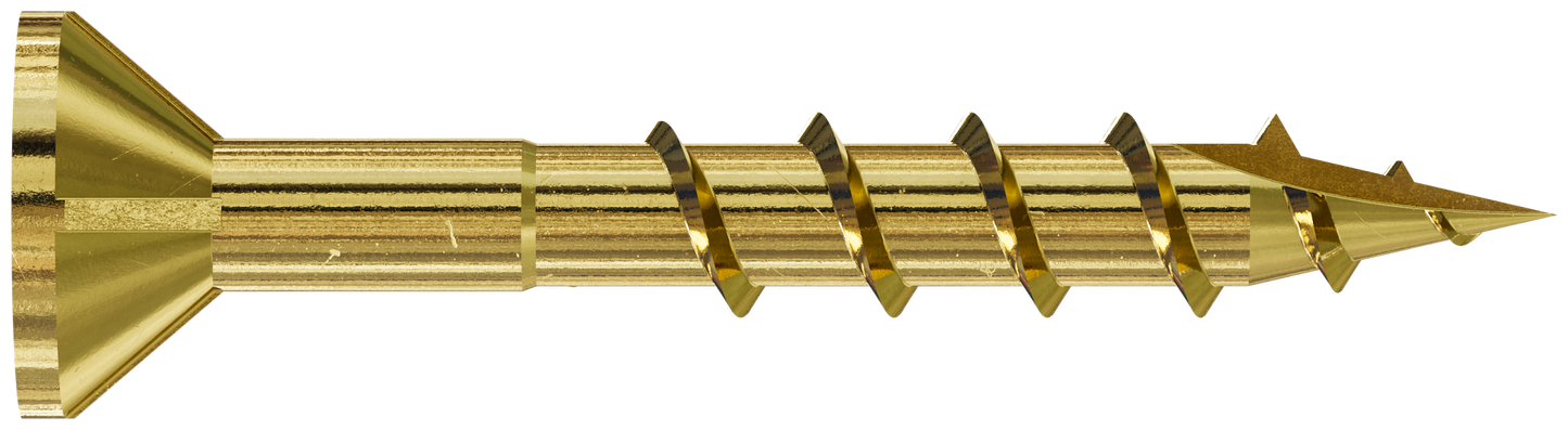 Simpson Strong-Tie WSC114S-17 WSC Wood Screw (Collated) — #8 x 1-1/4 in. #2 Square, Flat Head, Yellow Zinc (2500-Qty) (Pack of 100)
