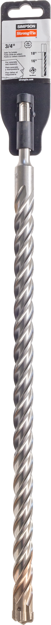 Simpson Strong-Tie MDPL07518Q 3/4 in. x 18 in. SDS-plus® Quad-Head Shank Drill Bit (Pack of 25)