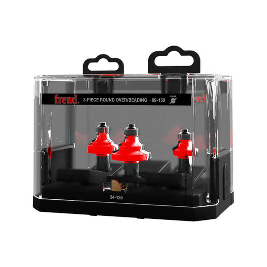 Freud 008925018551 3 Piece Round Over/Beading Bit Sets (1/2" Shank)