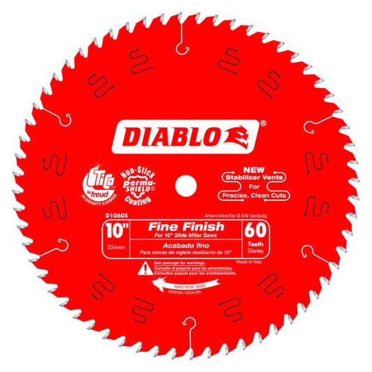 Diablo 008925020608 10 in. x 60 Tooth Fine Finish Slide Miter Saw Blade