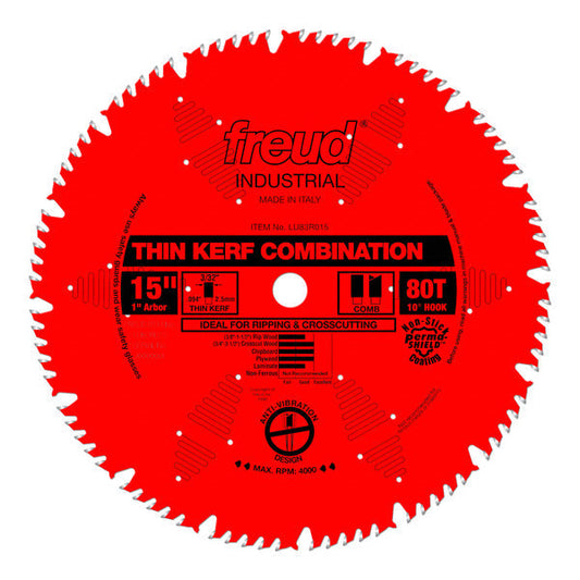 Freud 008925035251 15" x 80T Thin Kerf Combination Blade