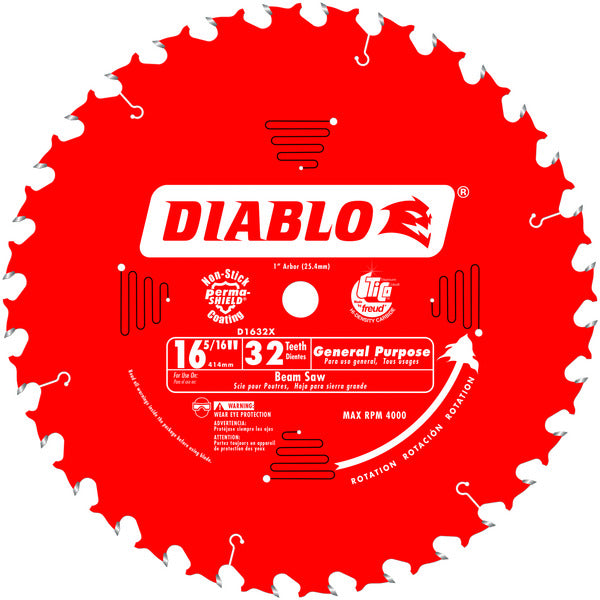 Diablo 008925035282 16-5/16 in. x 32 Tooth 1 in. Arbor Saw Blade