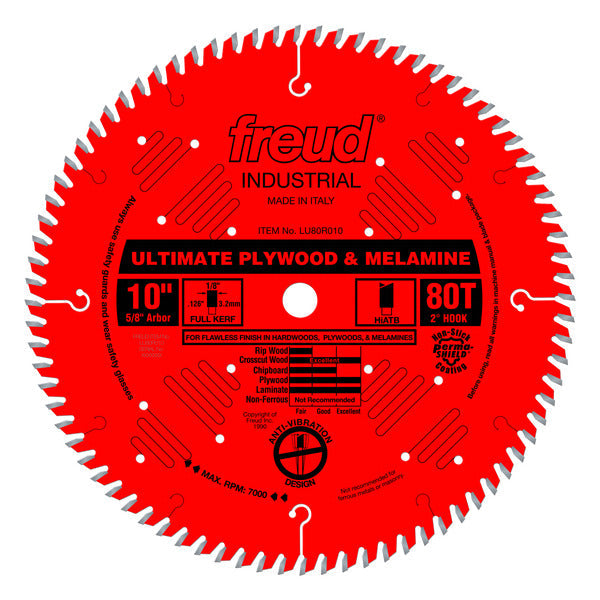 Freud 008925037965 10" x 80T Ultimate Plywood & Melamine Blade