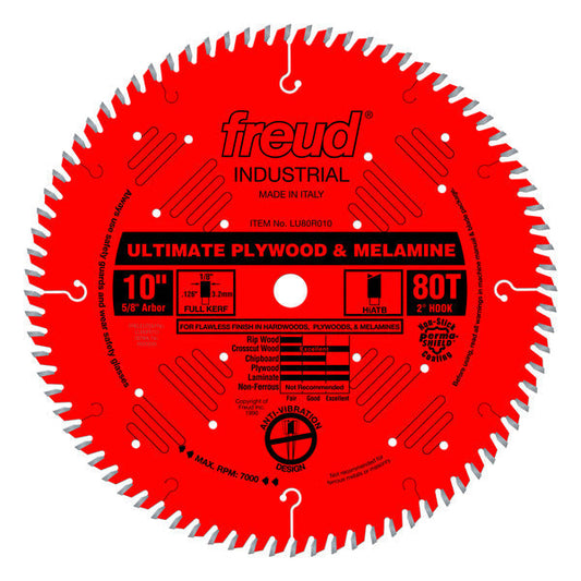 Freud 008925037965 10" x 80T Ultimate Plywood & Melamine Blade