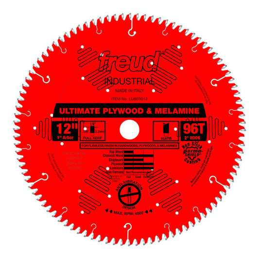 Freud 008925037972 12" x 96T Ultimate Plywood & Melamine Blade