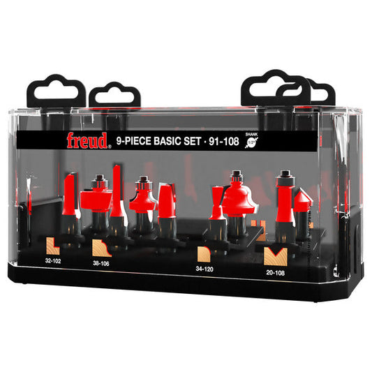Freud 008925042617 9 Piece Basic Bit Set (1/2" Shank)