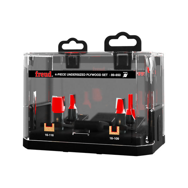 Freud 008925042631 4 Piece Undersized Plywood Bit Set (1/2" Shank)