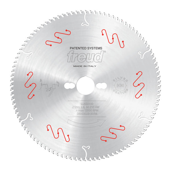 Freud 008925053774 250mm x 100T Ultra-Thin Aluminum & Non-Ferrous Blades with Mechanical Clamping