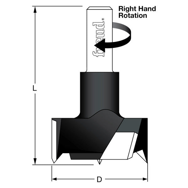 Freud 008925056102 40 mm (Dia.) Cylinder (Hinge) Bit with Right Hand Rotation 70mm overall length