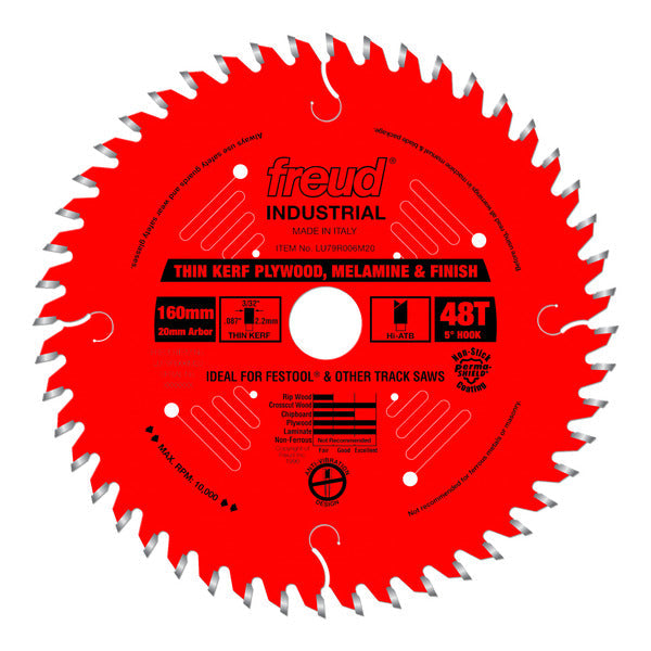 Freud 008925084884 160mm x 48T mm Thin Kerf Ultimate Plywood & Melamine Blade
