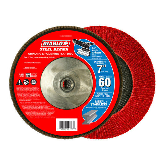 Diablo 008925094067 7" Steel Demon Flap Disc 60G  CONICAL with Hub