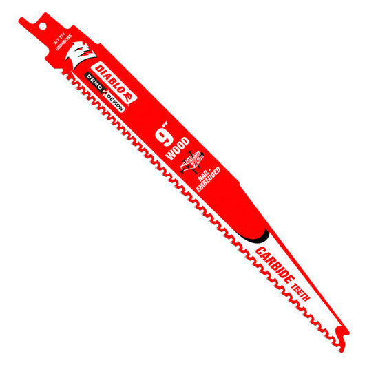 Diablo 008925095538 9" Demo Demon Carbide Recip Blade for Nail-Embedded Wood (Single)