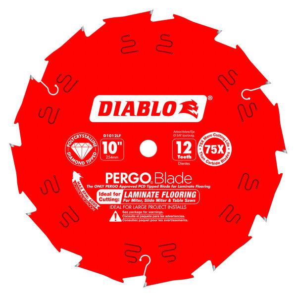 Diablo 008925127093 PERGOBlade 10 in. x 12 Tooth PCD Laminate Flooring Blade