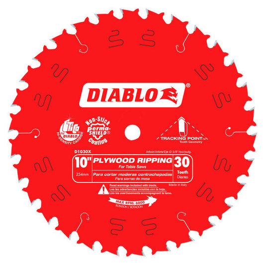 Diablo 008925136804 10 in. x 30 Tooth Plywood Ripping Blade