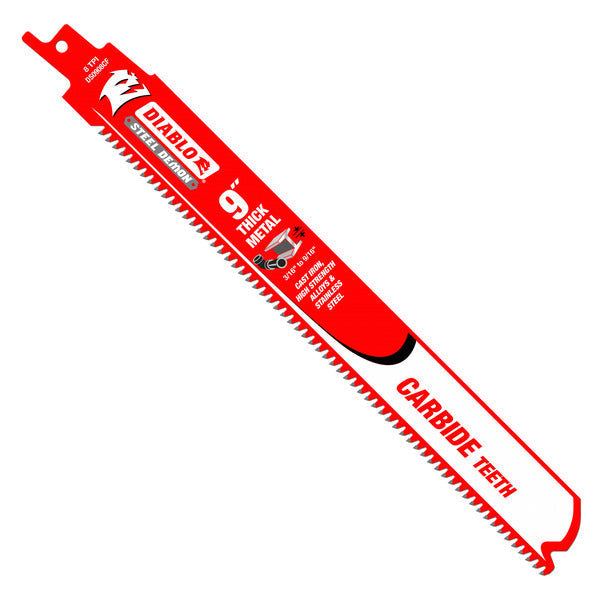 Diablo 008925137153 9" Steel Demon Carbide Recip Blades for Thick Metal (3/16" - 9/16") Cutting (10 pk)