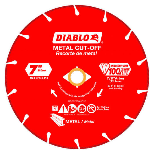 Diablo 008925138341 7" Diamond Metal Cut-Off Blade - Type 1