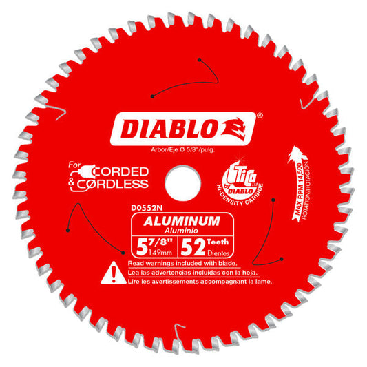 Diablo 008925138822 5-7/8 in. x 52 Tooth Medium Aluminum Cutting Saw Blade