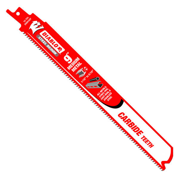 Diablo 008925139140 9" Steel Demon Carbide Recip Blades for Medium Metal (1/16" - 5/16") Cutting