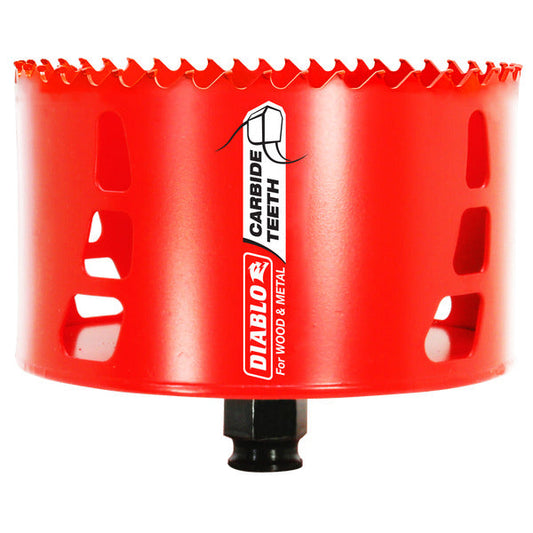 Diablo 008925142553 4-1/2" (114mm) Carbide-Tipped Wood & Metal Holesaw with SnapLock Plus Mandrel System