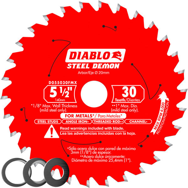 Diablo 008925143628 5?1/2 in. x 30 Tooth Steel Demon Metal Cutting Saw Blade
