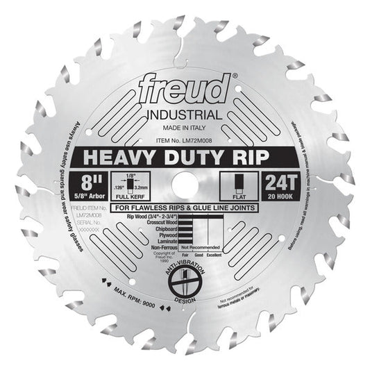 Freud 008925300137 8" x 24T Heavy-Duty Rip Blade