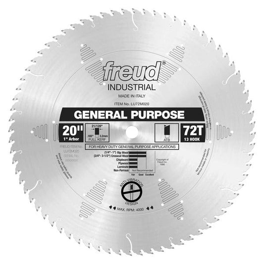 Freud 008925300366 20" x 72T General Purpose Blade