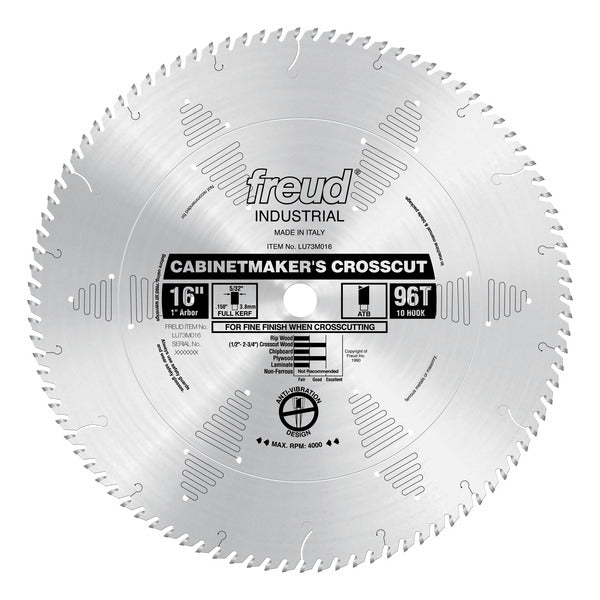Freud 008925300434 16" x 96T Cabinetmaker’s Crosscut Blade