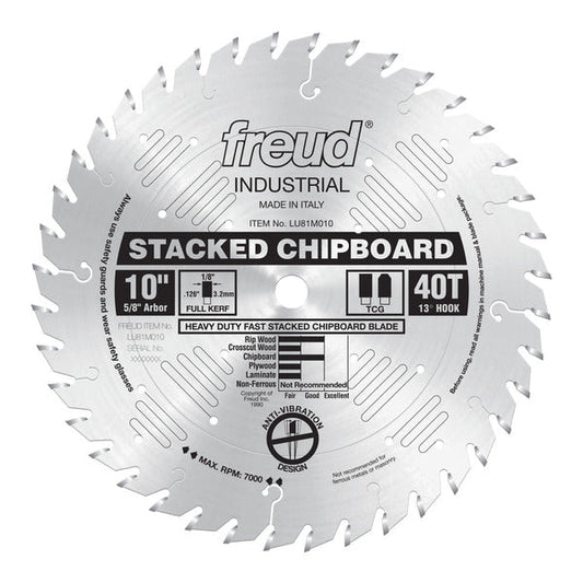Freud 008925300700 10" x 40T Heavy Duty Stacked Chipboard Blade